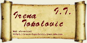 Irena Topolović vizit kartica